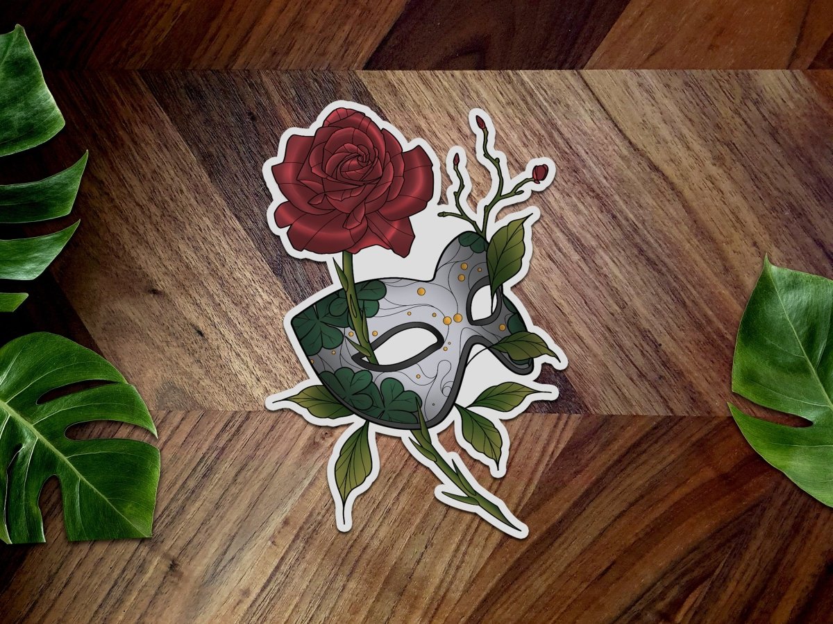 BloodAndBlossom - ACOTAR Inspired Romantasy Premium Vinyl Stickers ~ Individual/Pack ACOTAR Vinyl Stickers - Masquerade Ball Mask