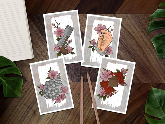 BloodAndBlossom - AOT Inspired Soldier Anime Mini Prints ~ 6X4 Mini Print AOT Mini Print Flatlay