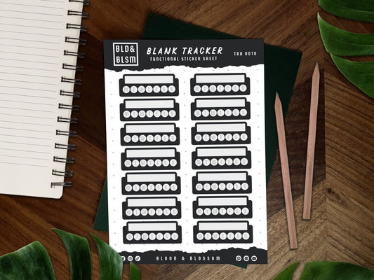 BloodAndBlossom - Blank Tracker Sticker Sheet ~ Functional Stickers ~ Weekly Journaling Supplies Weekly Blank Functional Tracker Stickers